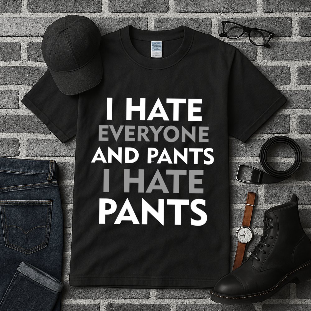 I Hate Everyone And No Pants Tall T-Shirt