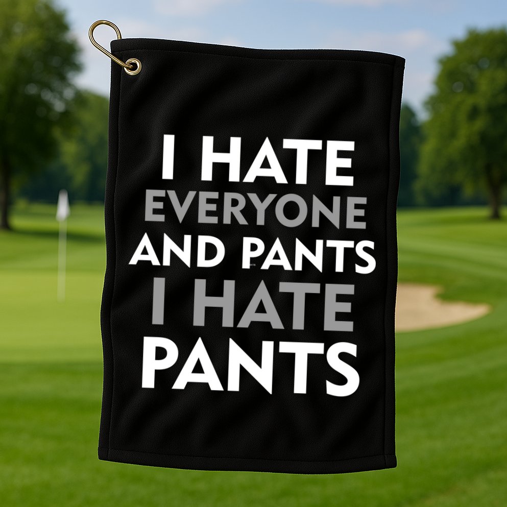 I Hate Everyone And No Pants Golf Towel