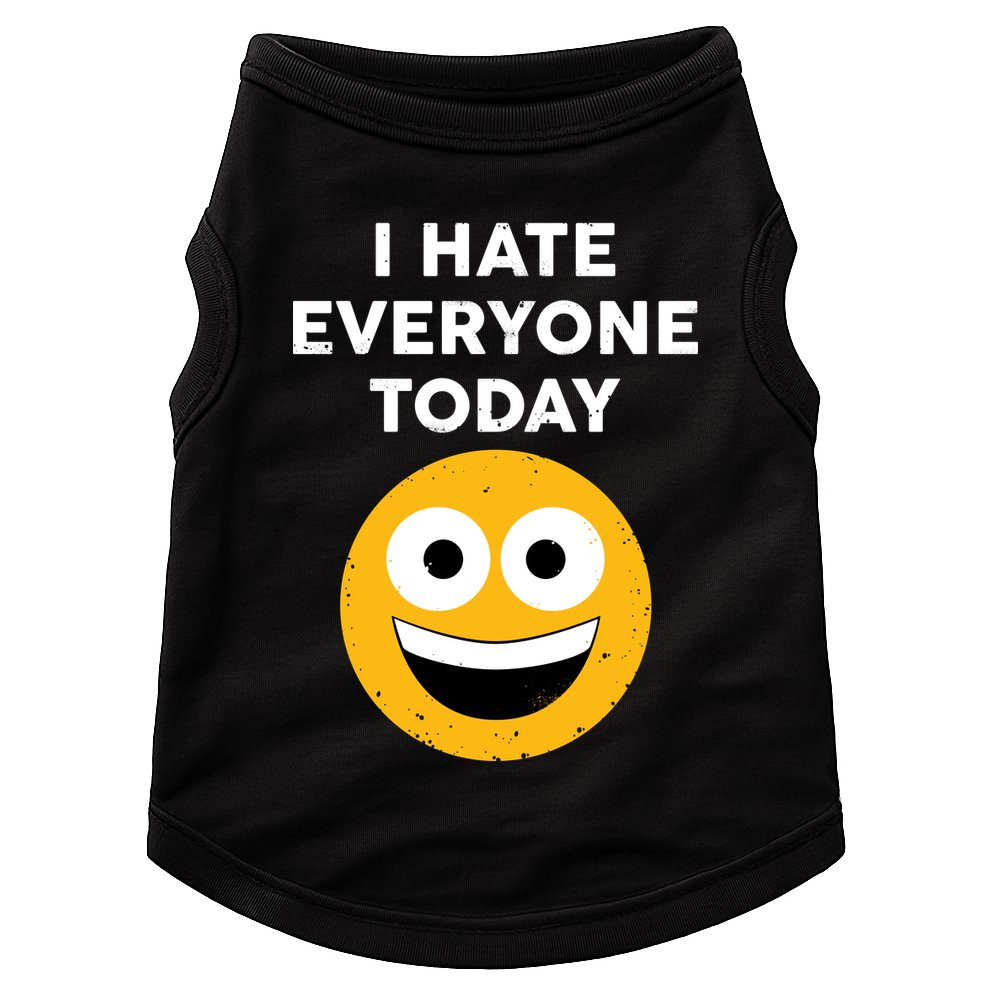 I Hate Everyone Today Smiley Emoji Doggie Tank
