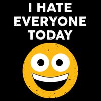 I Hate Everyone Today Smiley Emoji USA-Made Doggie Bandana