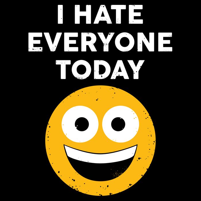 I Hate Everyone Today Smiley Emoji USA-Made Doggie Bandana