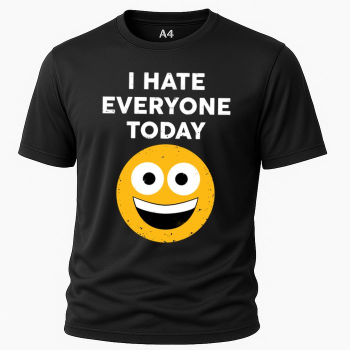 I Hate Everyone Today Smiley Emoji Cooling Performance Crew T-Shirt