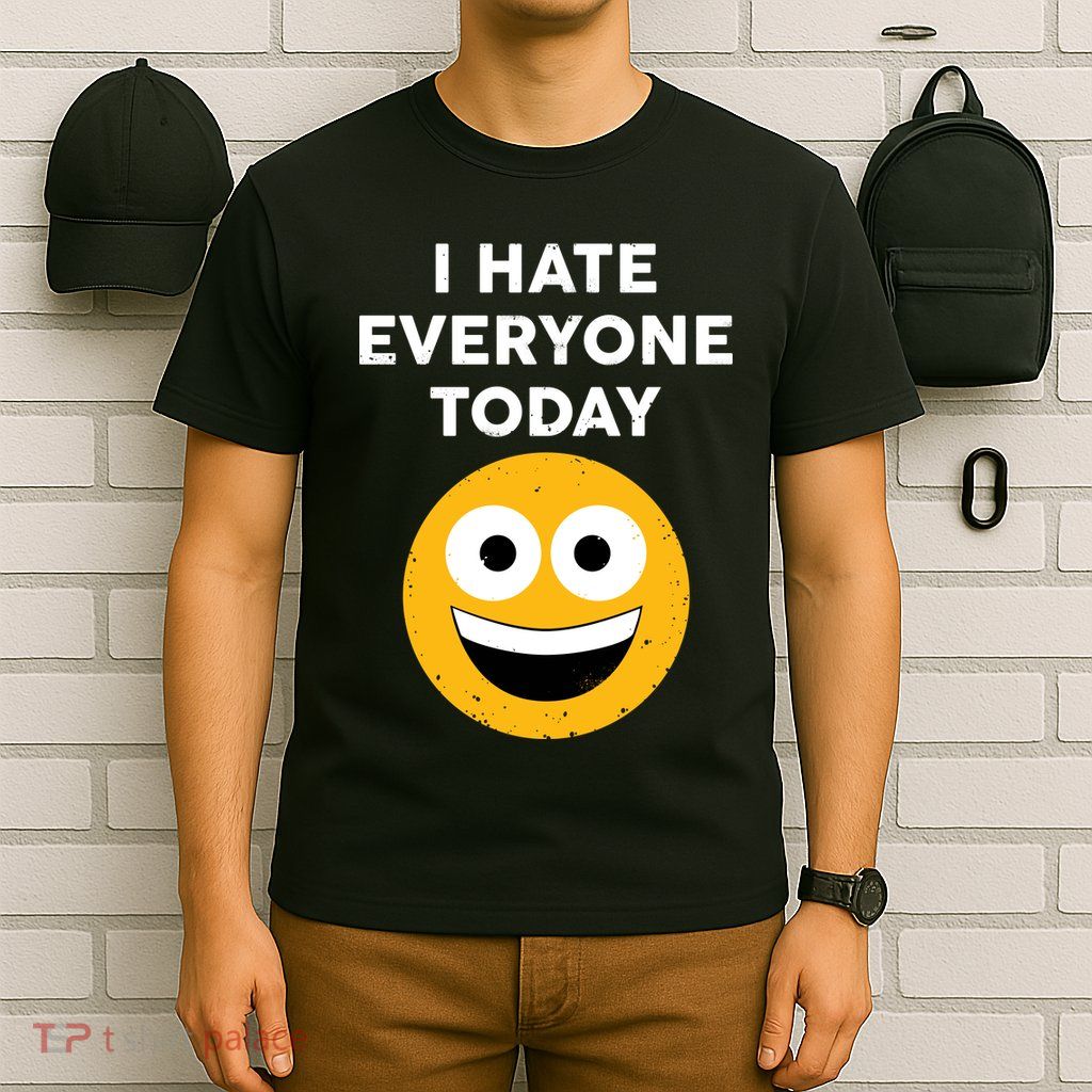 I Hate Everyone Today Smiley Emoji T-Shirt