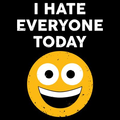 I Hate Everyone Today Smiley Emoji T-Shirt
