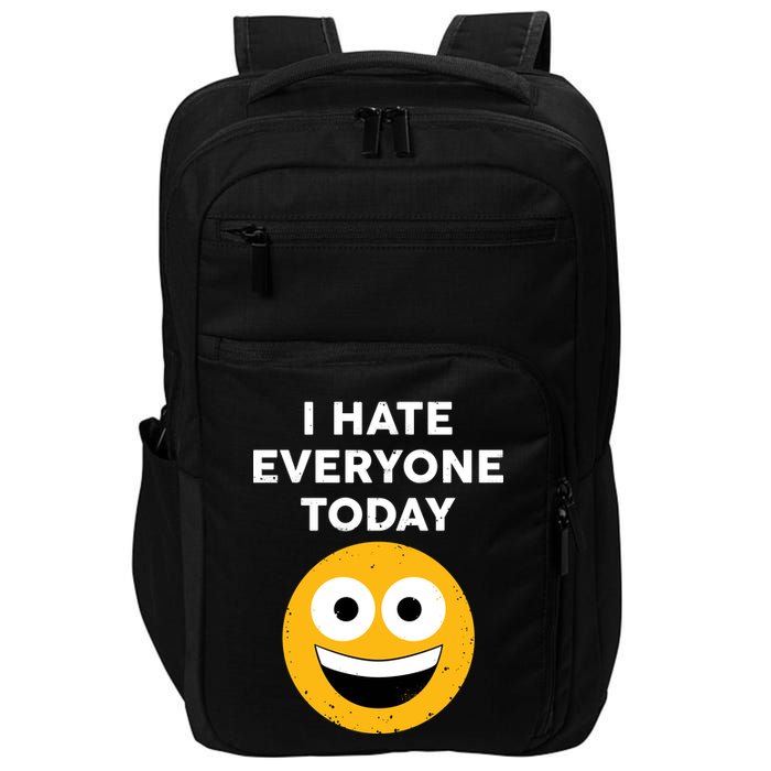 I Hate Everyone Today Smiley Emoji Impact Tech Backpack