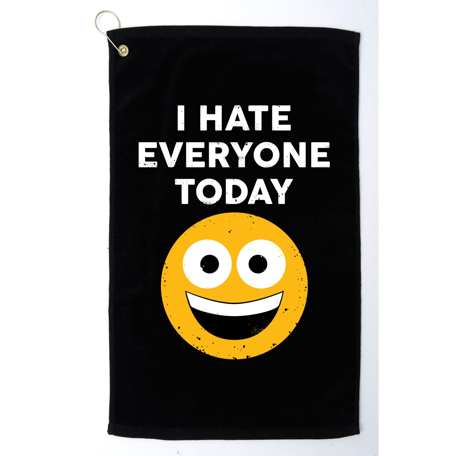 I Hate Everyone Today Smiley Emoji Golf Towel