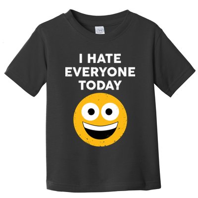 I Hate Everyone Today Smiley Emoji Toddler T-Shirt