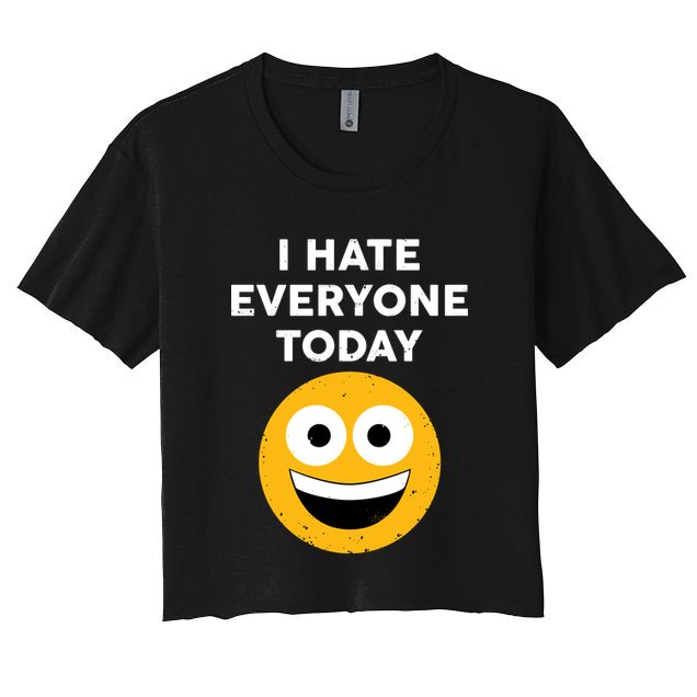 I Hate Everyone Today Smiley Emoji Crop Top