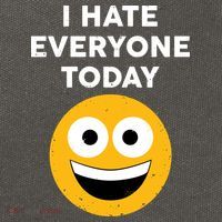 I Hate Everyone Today Smiley Emoji Cotton Canvas Backpack
