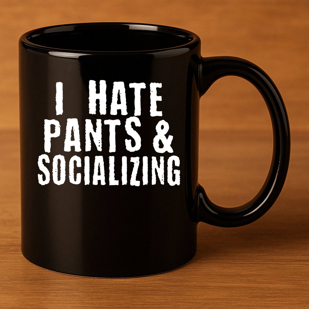 I Hate Pants And Socializing 11oz C Handle Ceramic Mug