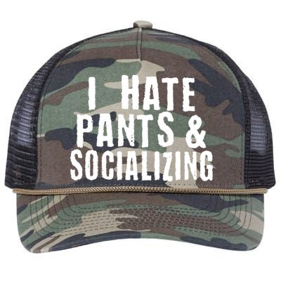 I Hate Pants And Socializing Retro Rope Trucker Hat Cap