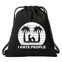 I Hate People Beach Bum Drawstring Bag