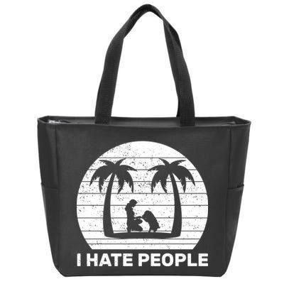 I Hate People Beach Bum Zip Tote Bag