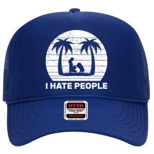 I Hate People Beach Bum High Crown Mesh Back Trucker Hat