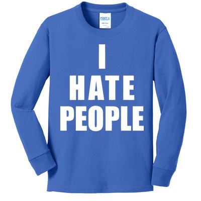 I Hate People Bold Kids Long Sleeve Shirt