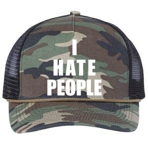 I Hate People Bold Retro Rope Trucker Hat Cap