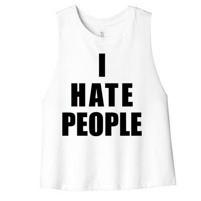 I Hate People Bold Women's Racerback Cropped Tank