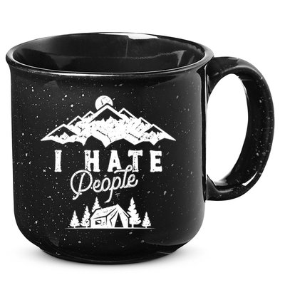 I Hate People Funny Camping Mountains  15oz Campfire Ceramic Mug