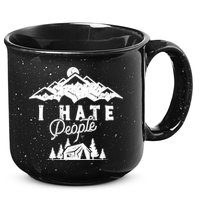 I Hate People Funny Camping Mountains  15oz Campfire Ceramic Mug