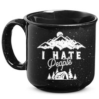 I Hate People Funny Camping Mountains  15oz Campfire Ceramic Mug