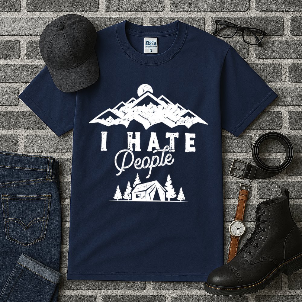 I Hate People Funny Camping Mountains  Tall T-Shirt