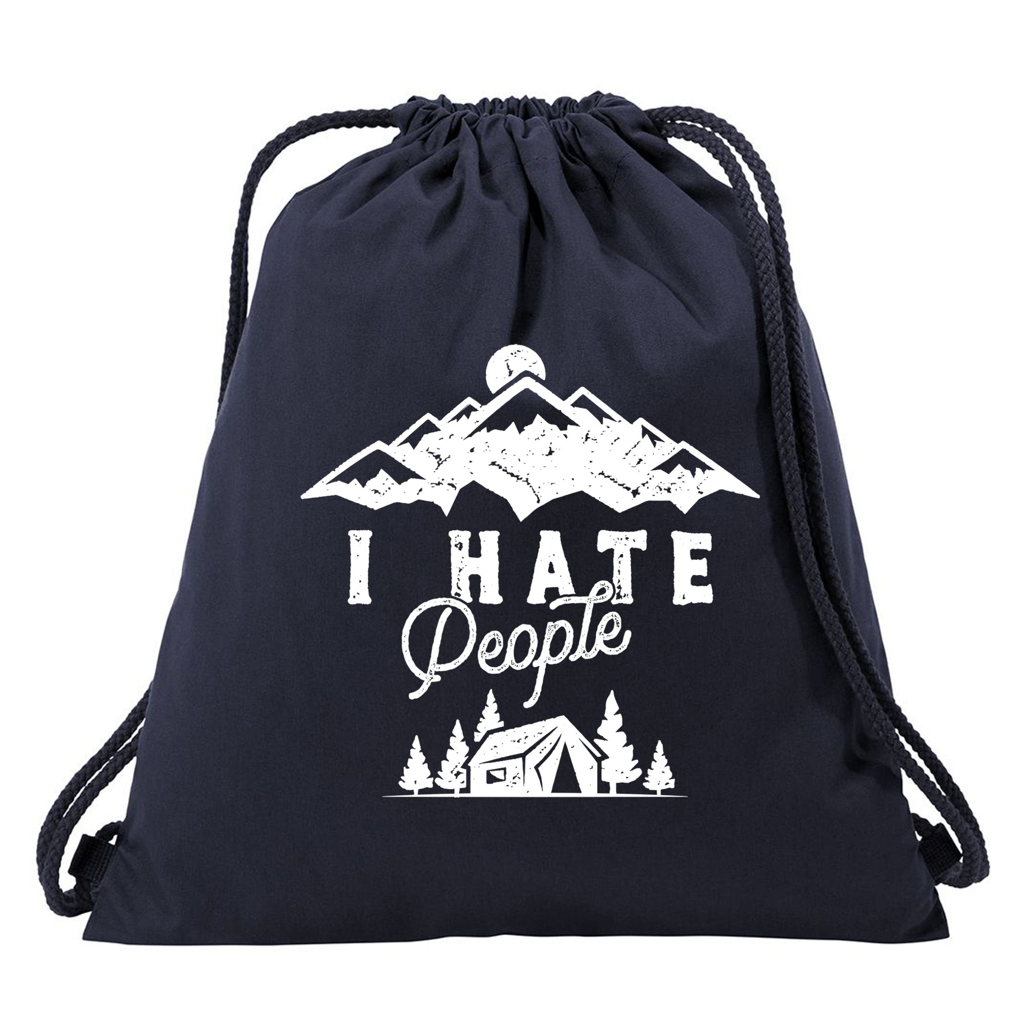 I Hate People Funny Camping Mountains  Drawstring Bag