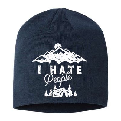 I Hate People Funny Camping Mountains  Sustainable Beanie