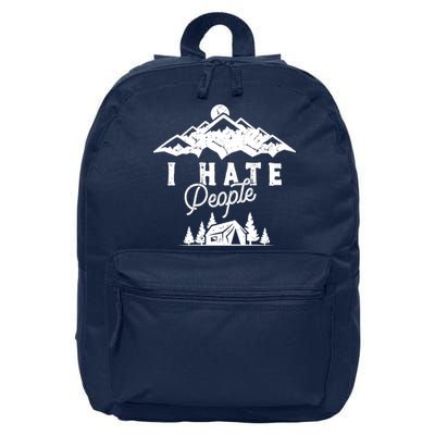 I Hate People Funny Camping Mountains  16 in Basic Backpack