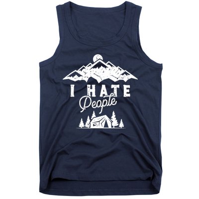 I Hate People Funny Camping Mountains  Tank Top