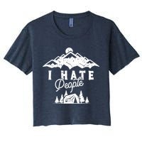 I Hate People Funny Camping Mountains  Crop Top