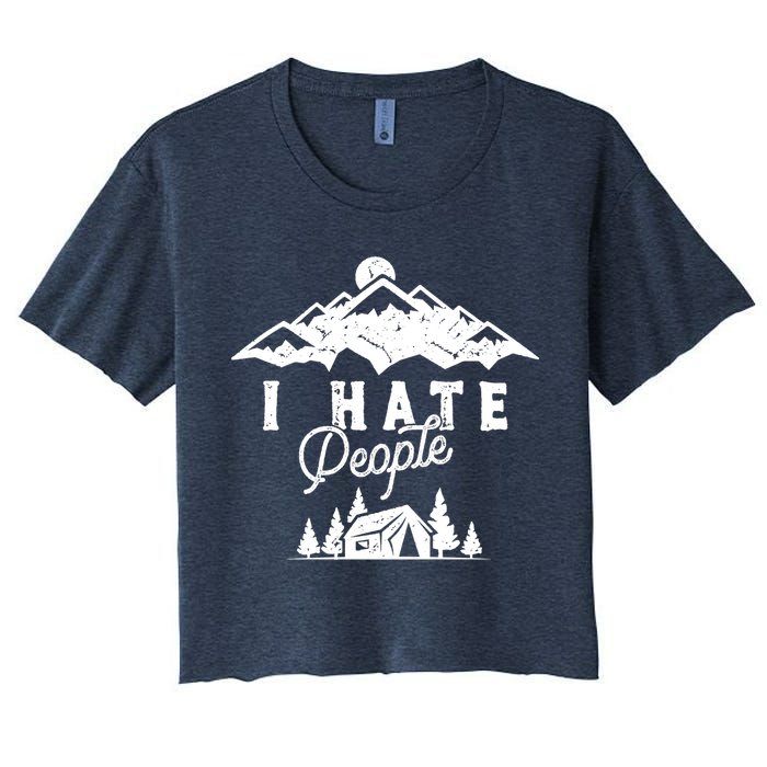 I Hate People Funny Camping Mountains  Crop Top