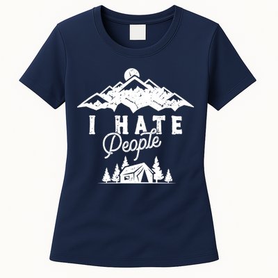 I Hate People Funny Camping Mountains  Womens T-Shirt