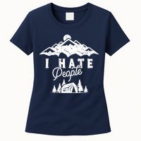 I Hate People Funny Camping Mountains  Womens T-Shirt