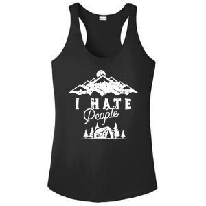 I Hate People Funny Camping Trip Ladies PosiCharge Competitor Racerback Tank