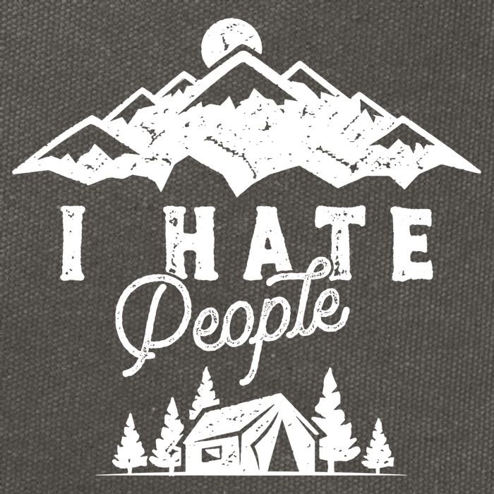 I Hate People Funny Camping Trip Cotton Canvas Backpack