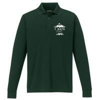 I Hate People Funny Camping Trip Performance Long Sleeve Polo