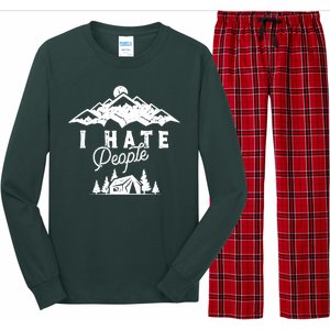 I Hate People Funny Camping Trip Long Sleeve Pajama Set