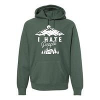 I Hate People Funny Camping Trip Premium Hoodie