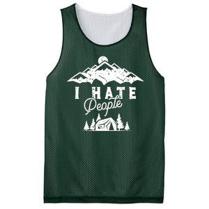 I Hate People Funny Camping Trip Mesh Reversible Basketball Jersey Tank