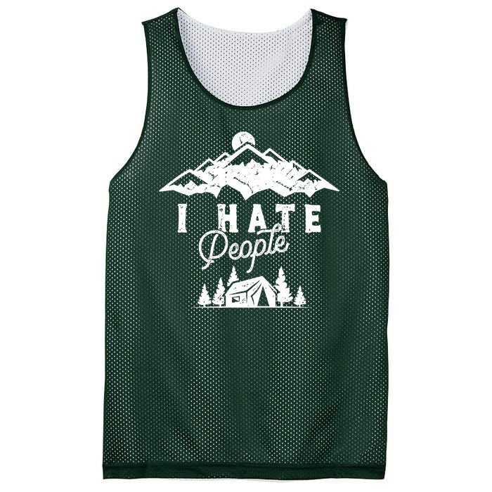 I Hate People Funny Camping Trip Mesh Reversible Basketball Jersey Tank