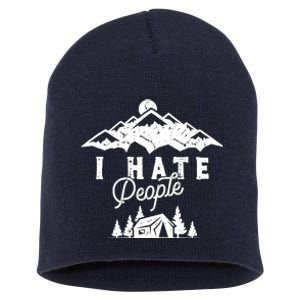 I Hate People Funny Camping Trip Short Acrylic Beanie