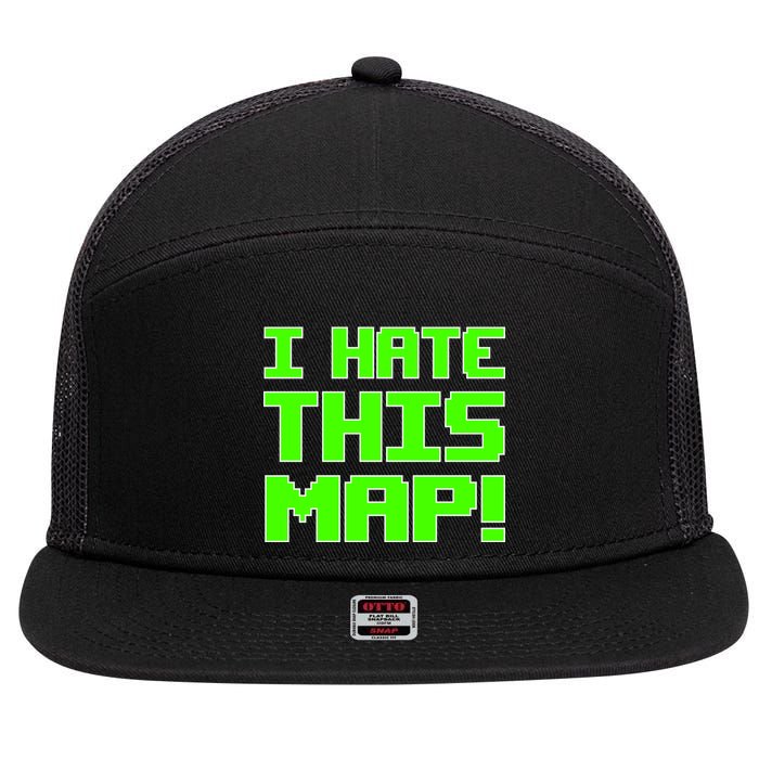I Hate This Map Funny Gamer 7 Panel Mesh Trucker Snapback Hat