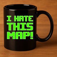 I Hate This Map Funny Gamer 11oz C Handle Ceramic Mug