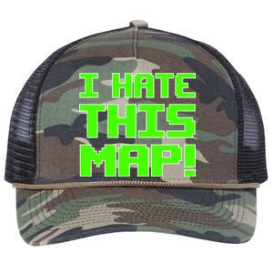 I Hate This Map Funny Gamer Retro Rope Trucker Hat Cap