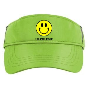 I Hate You Funny Smiley Face Emoji Adult Drive Performance Visor