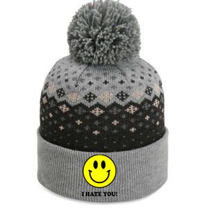 I Hate You Funny Smiley Face Emoji The Baniff Cuffed Pom Beanie