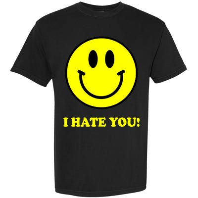 I Hate You Funny Smiley Face Emoji Garment-Dyed Heavyweight T-Shirt