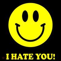 I Hate You Funny Smiley Face Emoji USA-Made Doggie Bandana