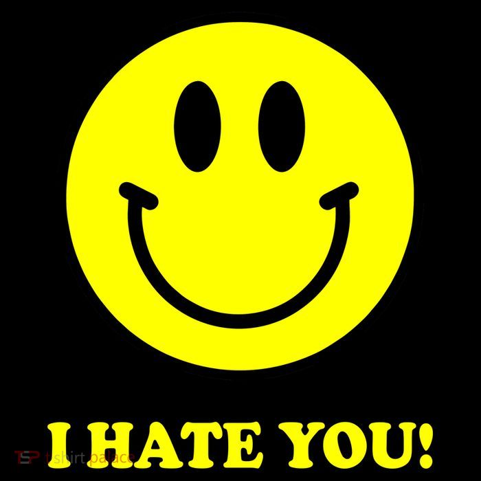 I Hate You Funny Smiley Face Emoji High Crown Mesh Back Trucker Hat