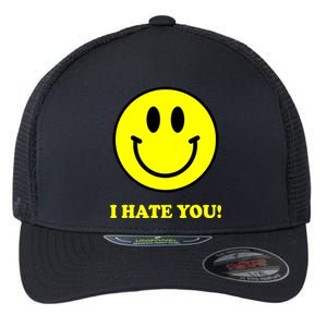 I Hate You Funny Smiley Face Emoji Flexfit Unipanel Trucker Cap